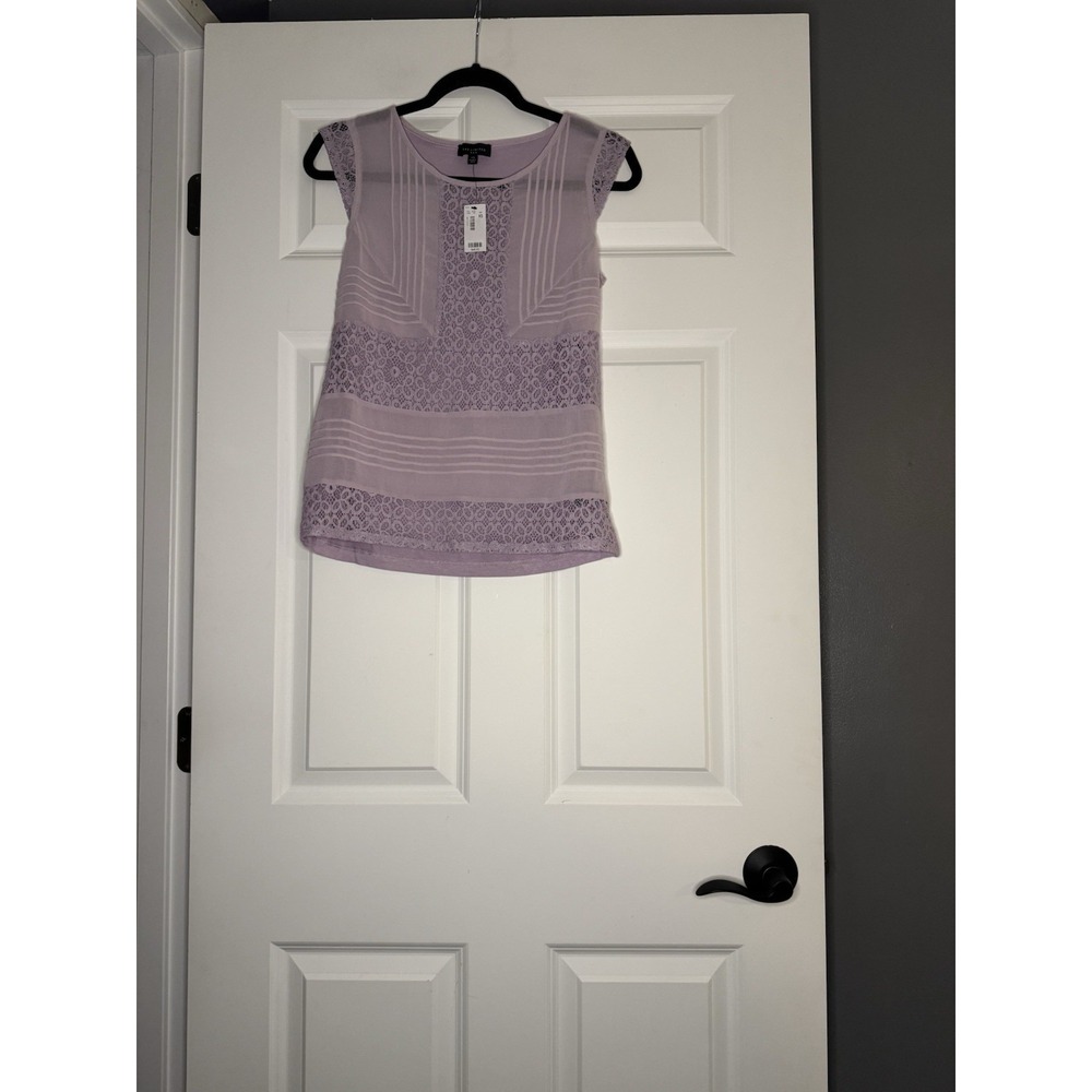 The Limited Cap Sleeve Lace Crochet Blouse Lavender XS Nwt